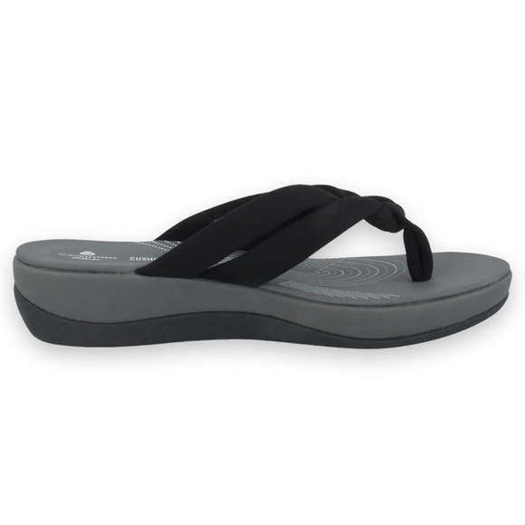 Arla Kaylie Flip Flop in black fabric from the Clarks Cloudsteppers size 9 - Picture 2 of 5